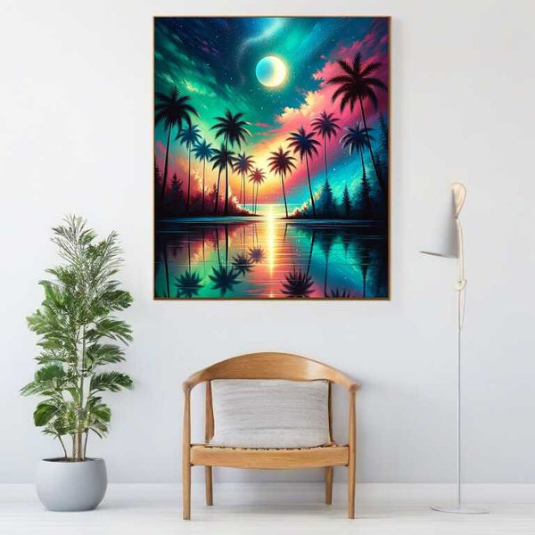 Paint by Numbers - Moon and Shadow Palms