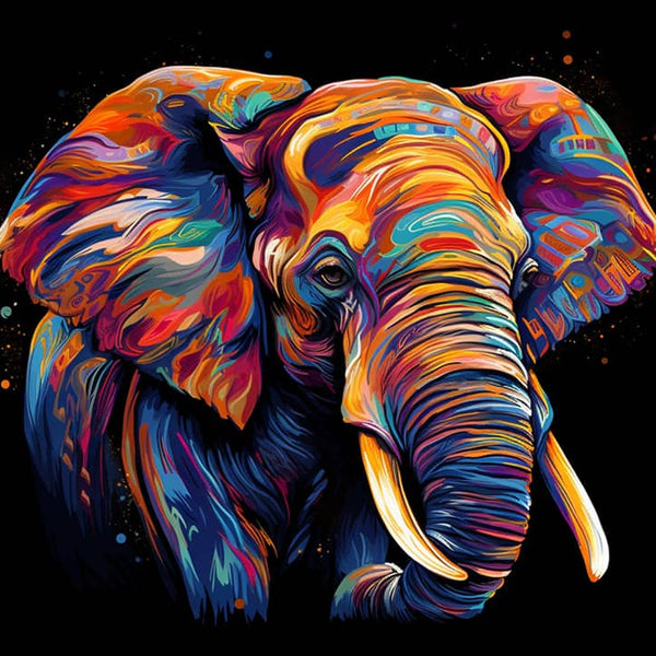 Elephant sideways, Abstract - Paint by Numbers