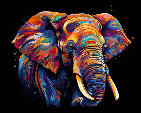 Elephant sideways, Abstract - Paint by Numbers