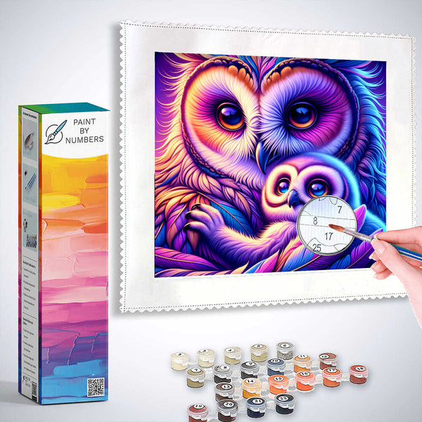 Paint by Numbers - Owl Mother and Child