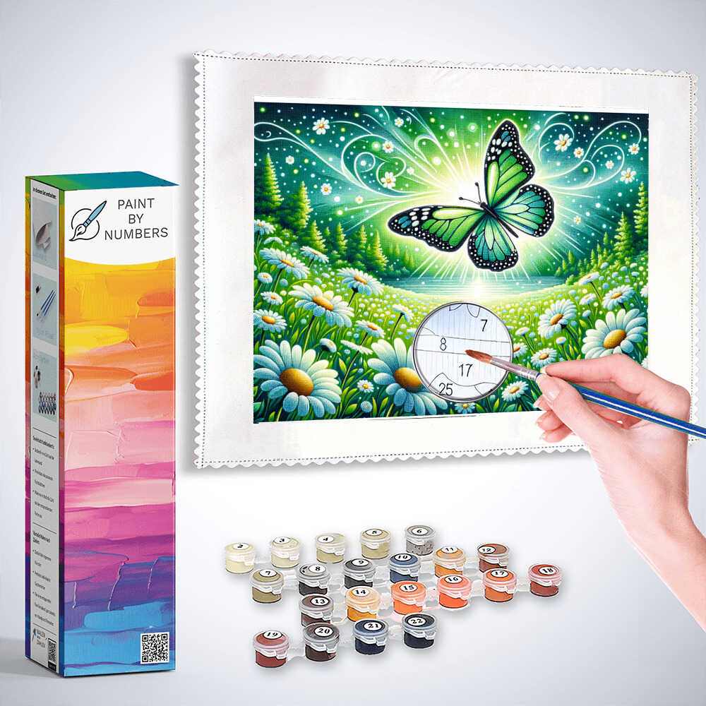 Paint by Numbers - Marguerite meadow, butterfly