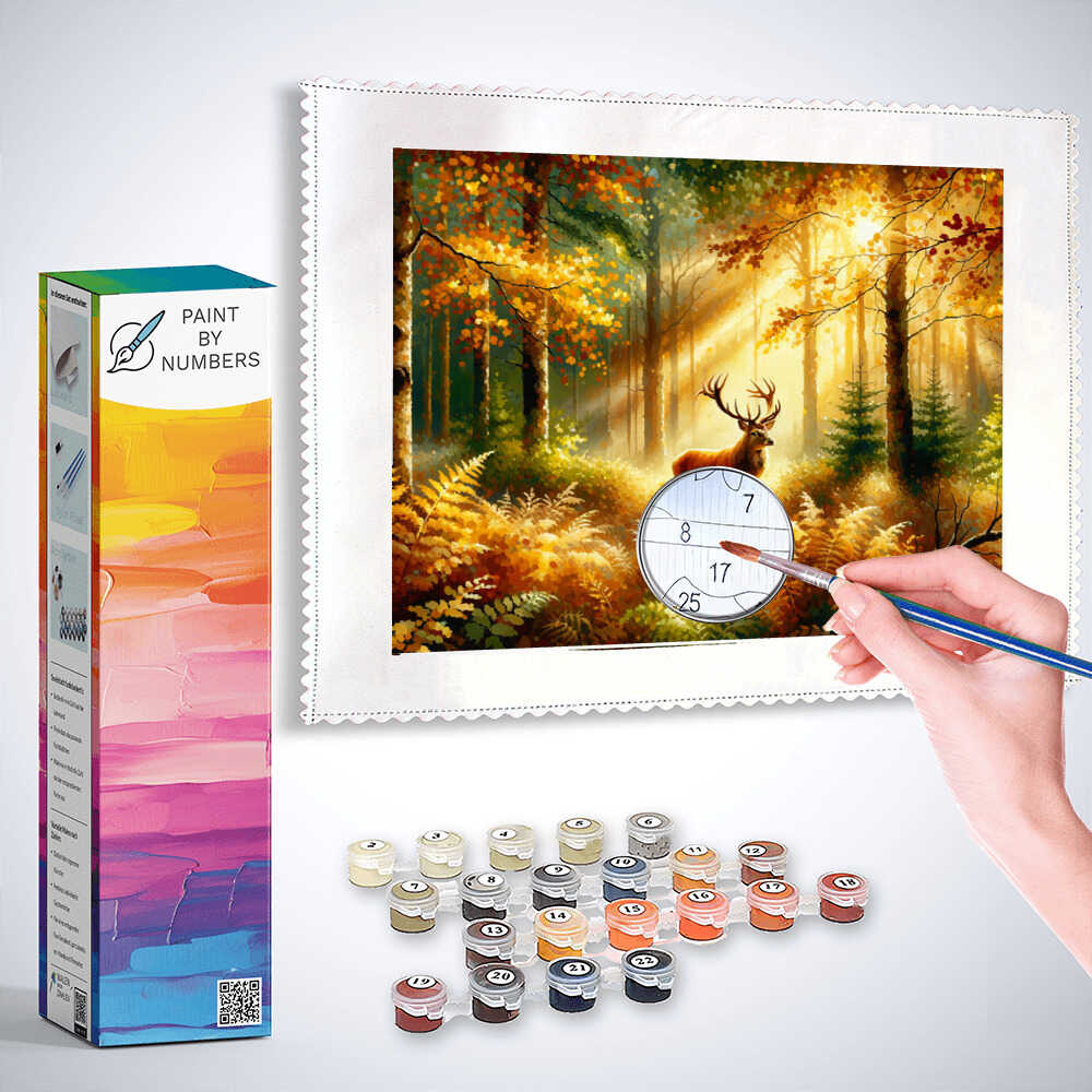 Paint by Numbers - Autumn forest deer