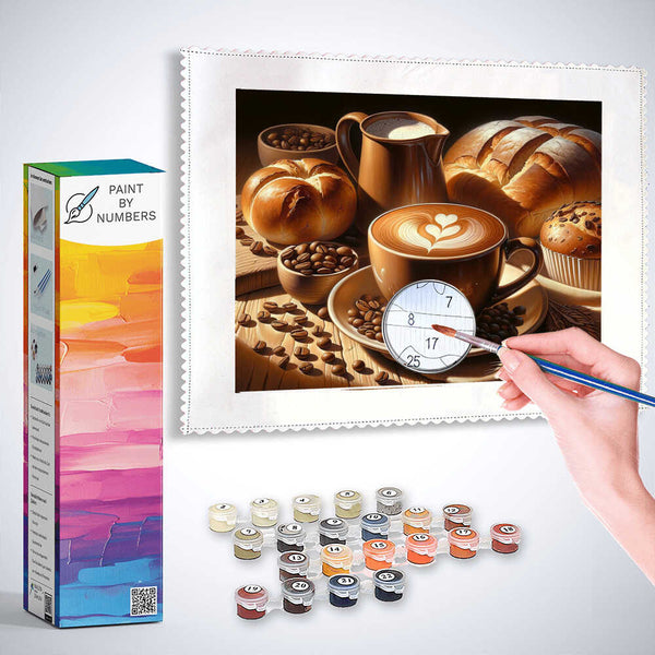 Paint by Numbers - Coffee and bread