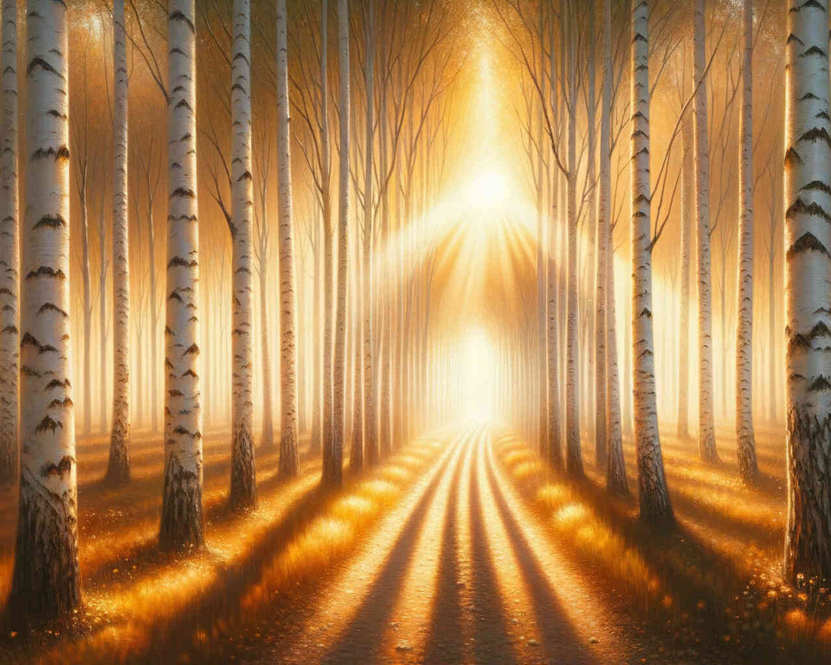 Paint by Numbers - Path in the Birch Forest