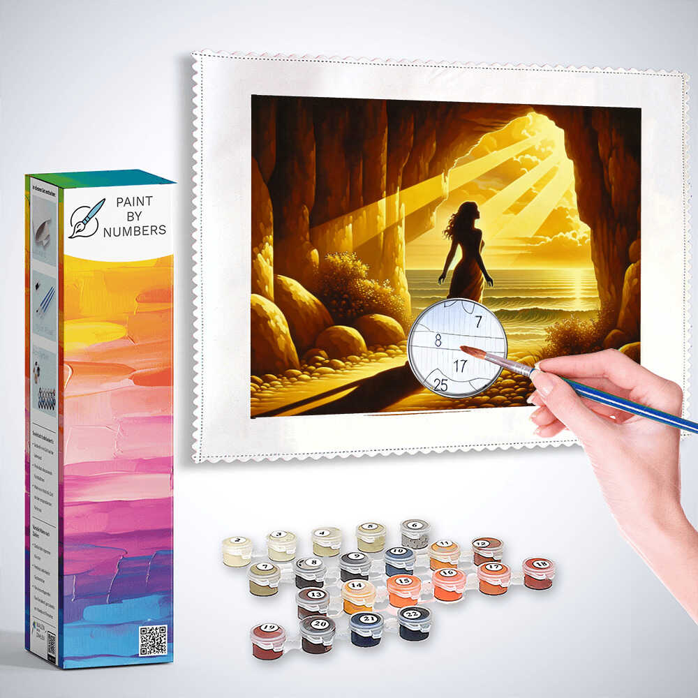 Woman walks out of cave - Paint by Numbers
