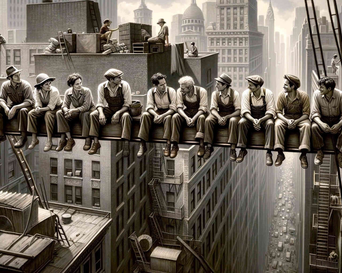 Paint by Numbers - People above the city