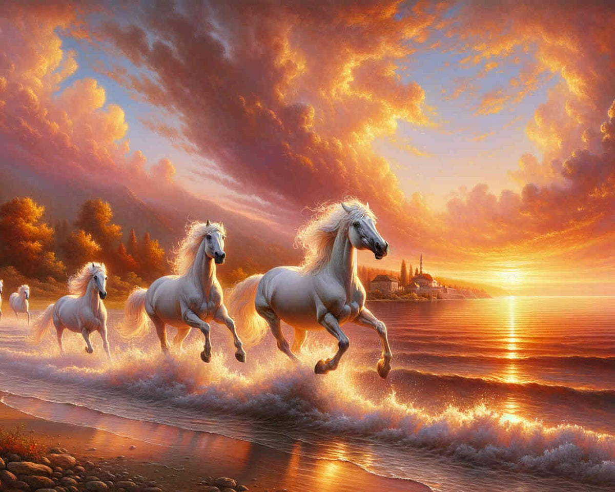 Paint by Numbers - White Horse Sunset