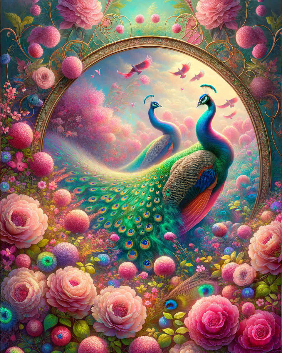 Paint by Numbers - Flowery Garden Peacock