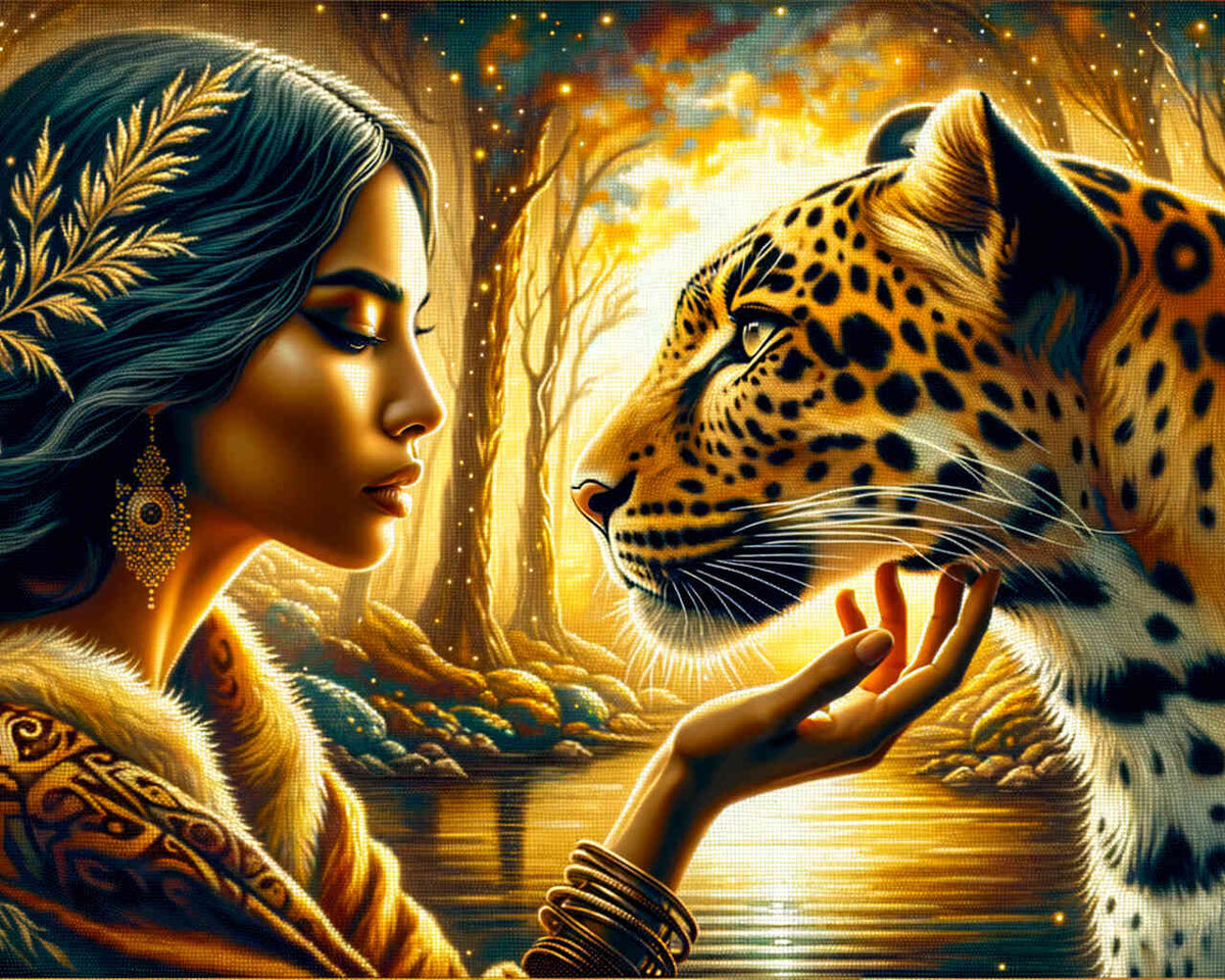 Paint by Numbers - Woman and leopard
