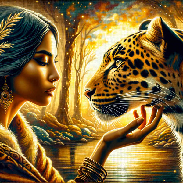 Paint by Numbers - Woman and leopard