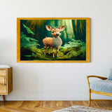 Malen nach Zahlen - Kleines Reh - hochwertige Leinwand - Horizontal, Reh, Tiere, Wald