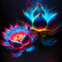 Vibrant diamond painting of neon-colored flowers on a dark background, part of the Flower Concert kit. Perfect for Paint by Numbers enthusiasts.
