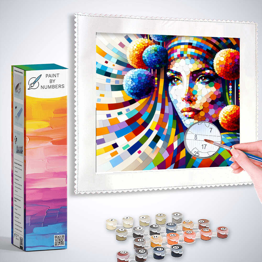 Paint by Numbers - Woman with Pompons in Hair
