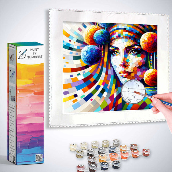 Paint by Numbers - Woman with Pompons in Hair