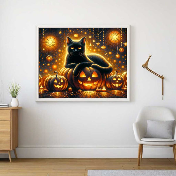 Cat with pumpkin - Paint by Numbers