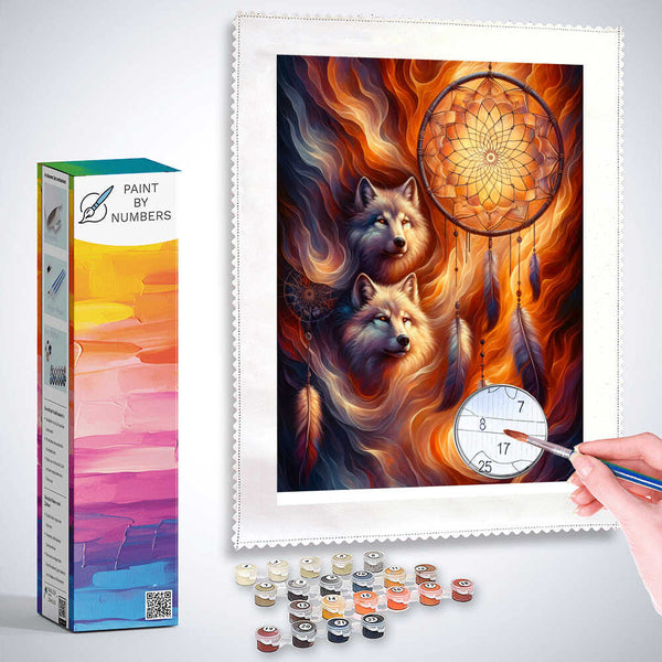 Paint by Numbers - Wolves in the Circle of Dreams