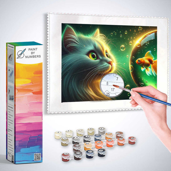 Paint by Numbers - Cat and goldfish
