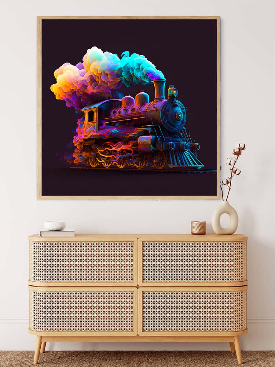 AB Diamond Painting - Zugfahrt in der Nacht - gedruckt in Ultra-HD - AB Diamond, Neu eingetroffen, Quadratisch, Zug