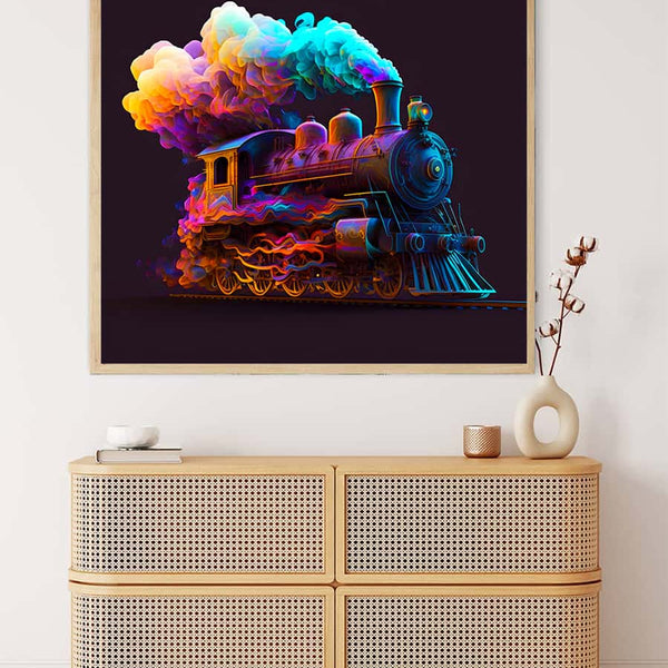 AB Diamond Painting - Zugfahrt in der Nacht - gedruckt in Ultra-HD - AB Diamond, Neu eingetroffen, Quadratisch, Zug