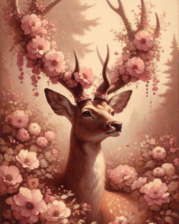 Paint by Numbers - Deer in pink
