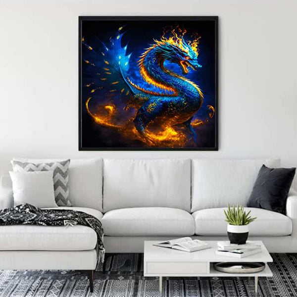 Malen nach Zahlen - Bergbewahrer - hochwertige Leinwand - 170523, Drachen, Fantasy, Neu eingetroffen, Quadratisch