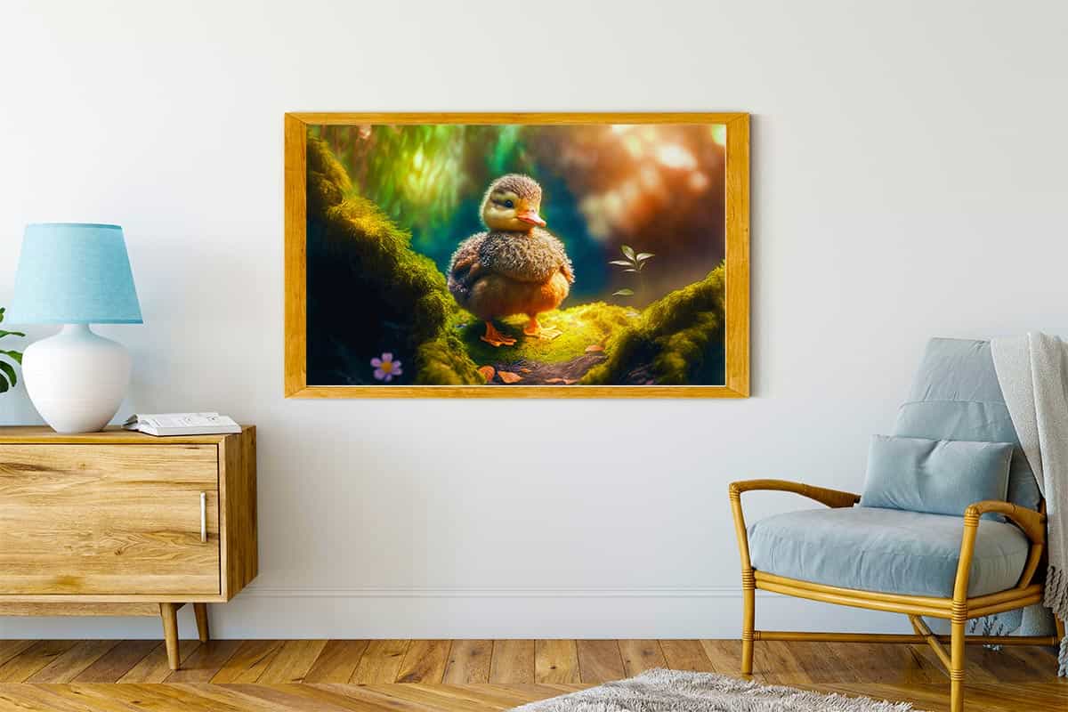 Malen nach Zahlen - Ente im Wald - hochwertige Leinwand - Ente, Horizontal, Tiere
