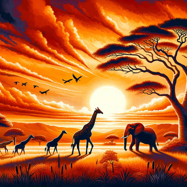 Sunset, Africa - Paint by Numbers