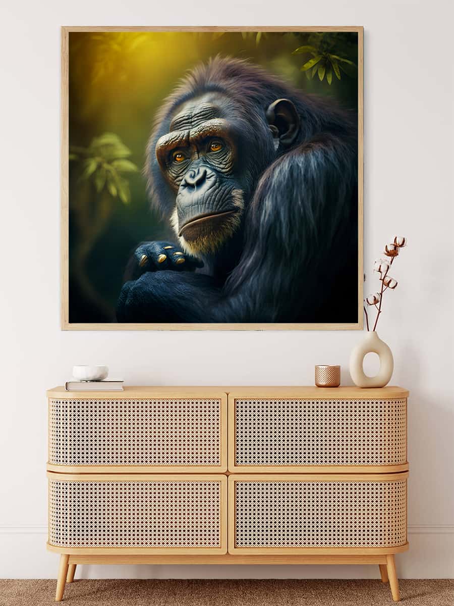 Diamond Painting - Schimpanse seitlich - gedruckt in Ultra-HD - Affe, Neu eingetroffen, Quadratisch, Tiere