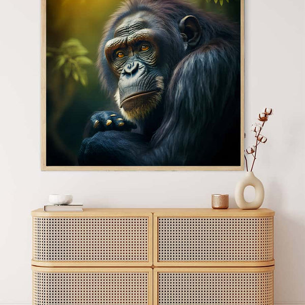 Diamond Painting - Schimpanse seitlich - gedruckt in Ultra-HD - Affe, Neu eingetroffen, Quadratisch, Tiere