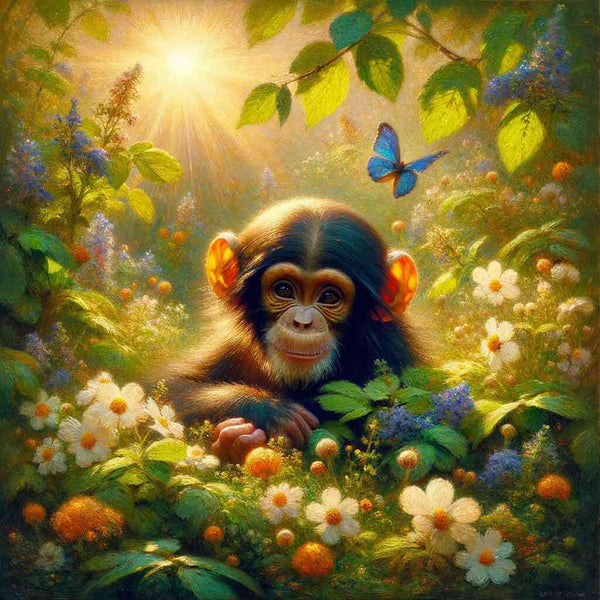 Paint by Numbers - Little Chimpanzee Chills