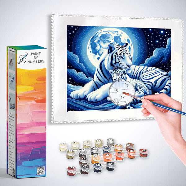 Paint by Numbers - Cuddly white tiger