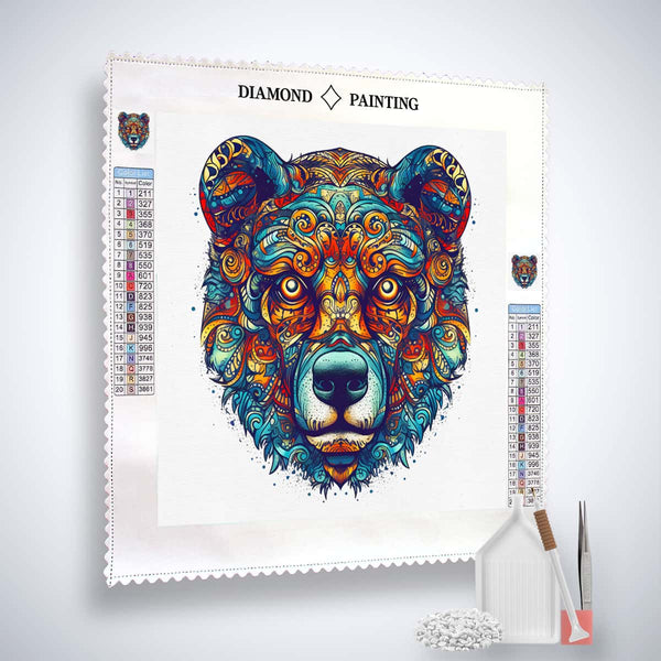 Diamond Painting - Bär Frontal - gedruckt in Ultra-HD - Bär, Neu eingetroffen, Quadratisch, Tiere