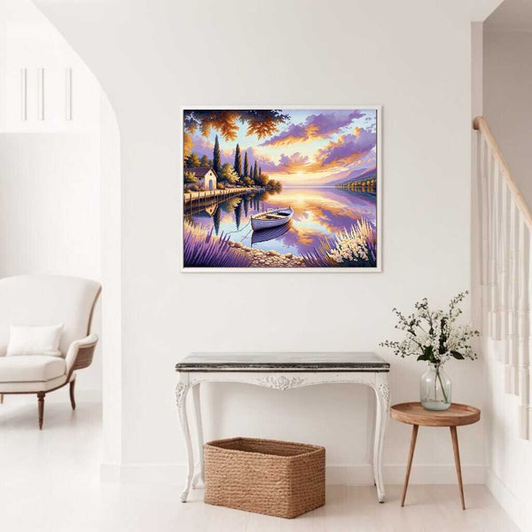 Paint by Numbers - Boat on the lake shore