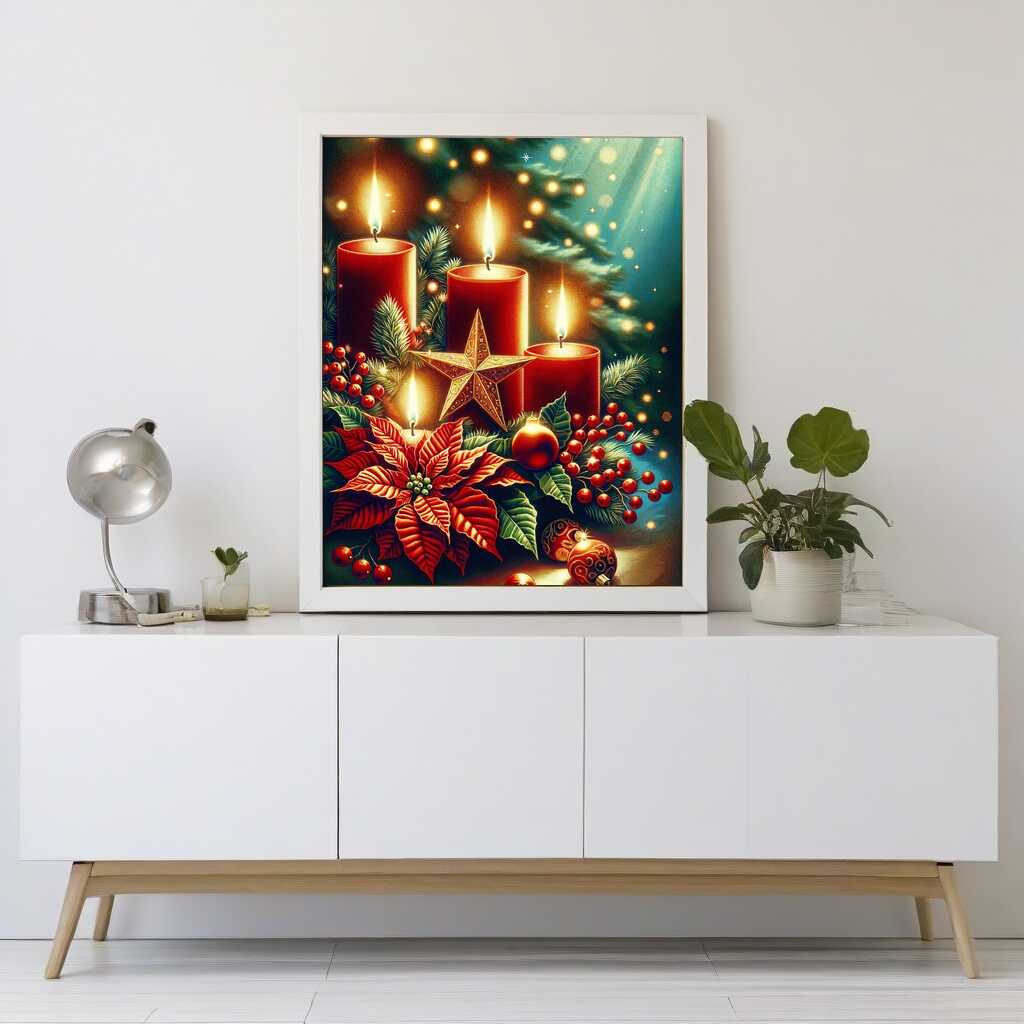 Paint by Numbers - Christmas star with candles