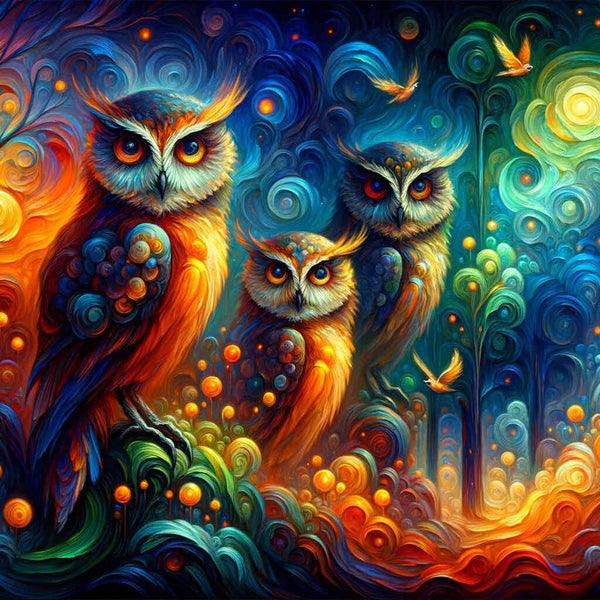 Owls, Art - Paint by Numbers