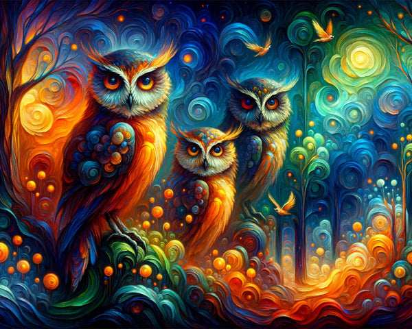 Owls, Art - Paint by Numbers