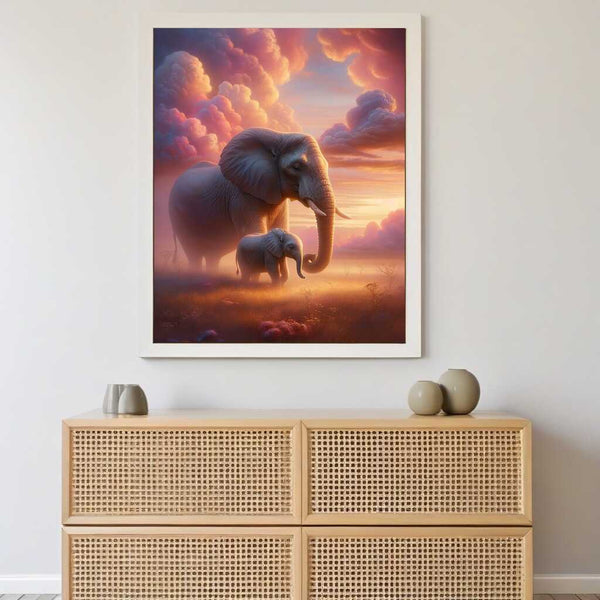 Paint by Numbers - Elephant Mother and Calf