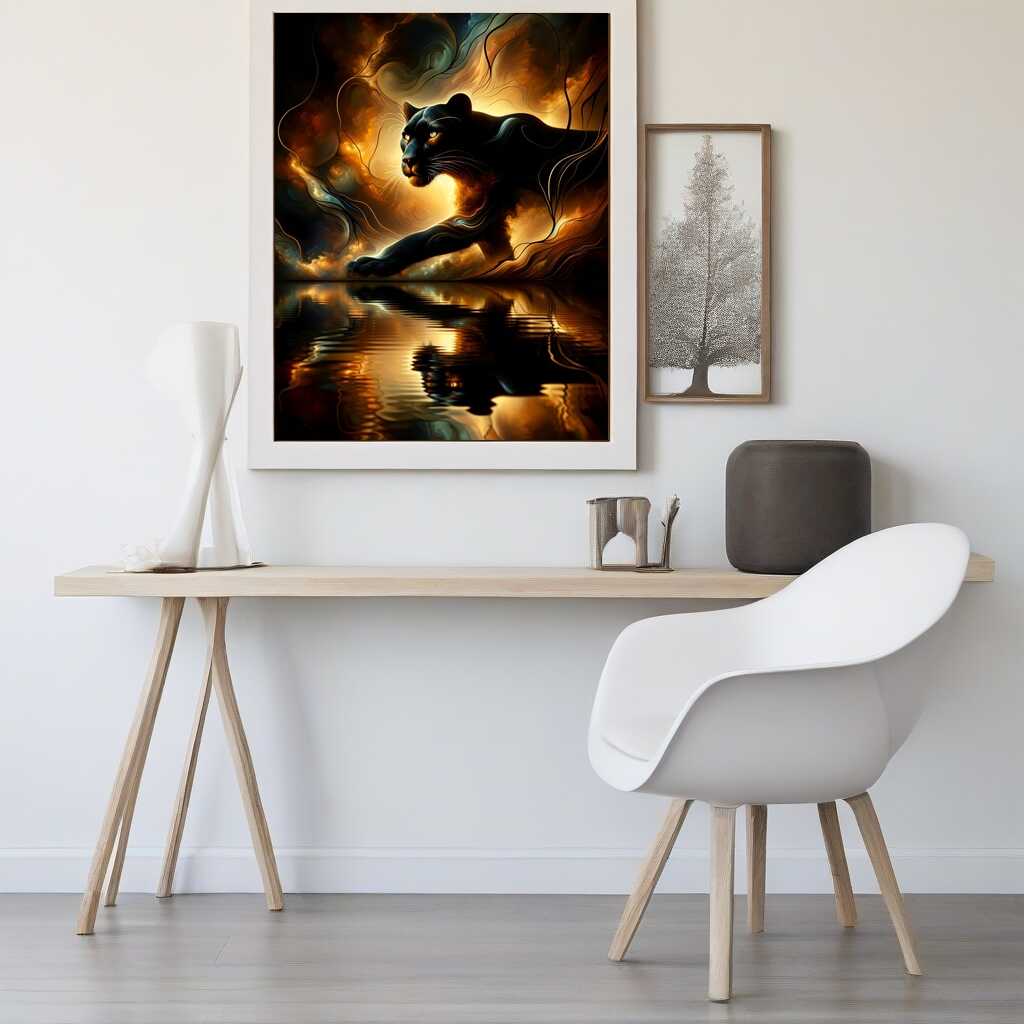 Paint by Numbers - Cat, panther mirror image