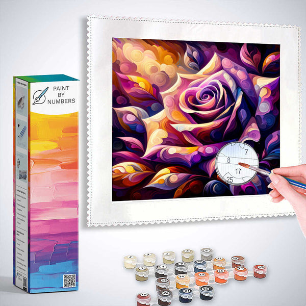 Paint by Numbers - Purple Color Mix Rose