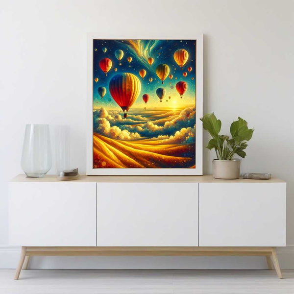 Hot air balloons, Colorful - Paint by Numbers