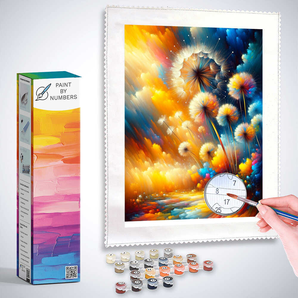Paint by Numbers - Dandelion Abstract and Colorful