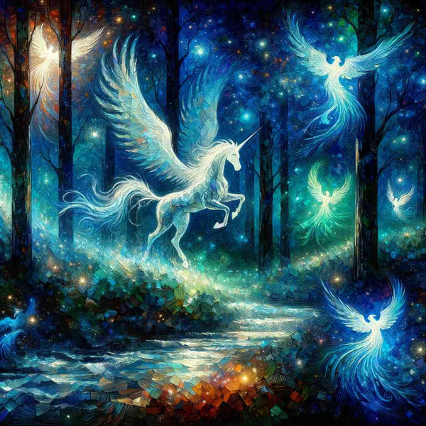 Paint by Numbers - Unicorn and phoenix