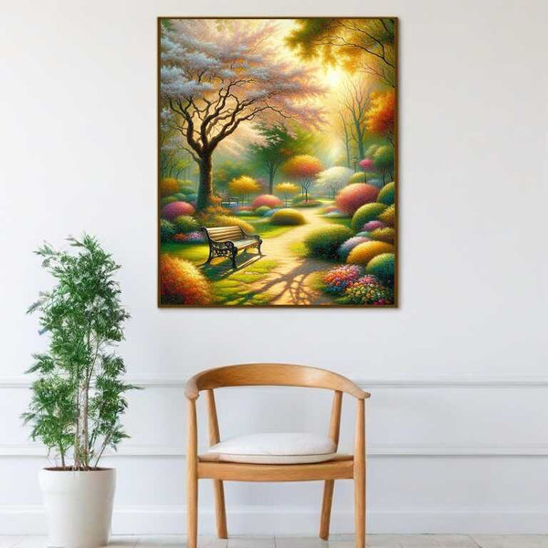 Park landscape, shrubs - Paint by Numbers