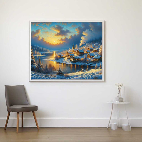 Winter landscape, village - Paint by Numbers