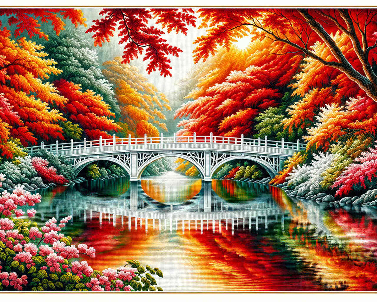 Paint by Numbers - Bridge over standing river