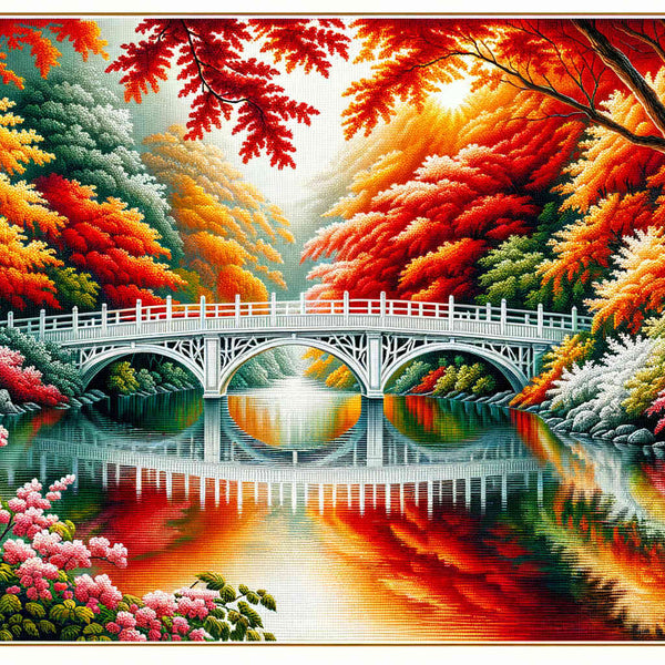 Paint by Numbers - Bridge over standing river