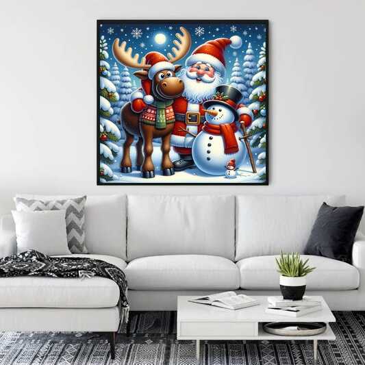 Paint by Numbers - Merry Christmas Elk and Snowman