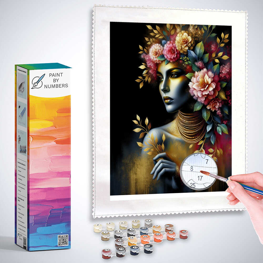 Paint by Numbers - Woman with flower decoration