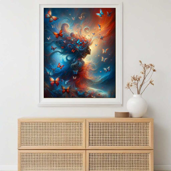 Paint by Numbers - Painted woman with butterflies