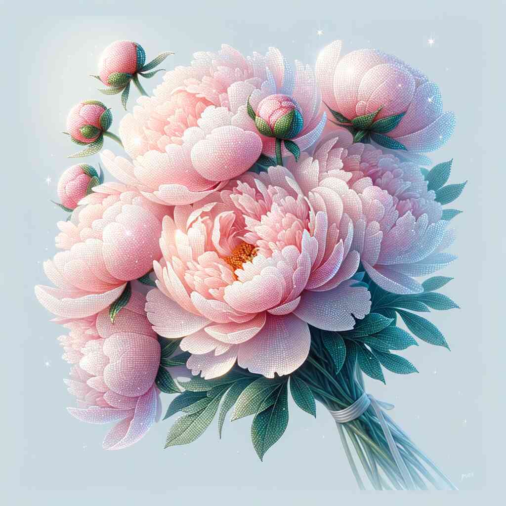 Paint by Numbers - Peony Bouquet, Pink